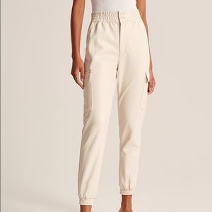 Abercrombie Faux Leather Cargo Joggers, sz XL NWT